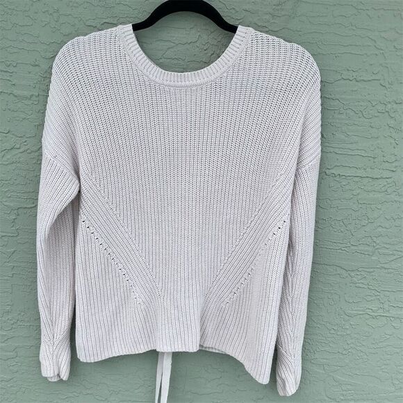 Lucky Brand Women's Light  Lace-Up Back  Sweater Size S - Picture 2 of 9